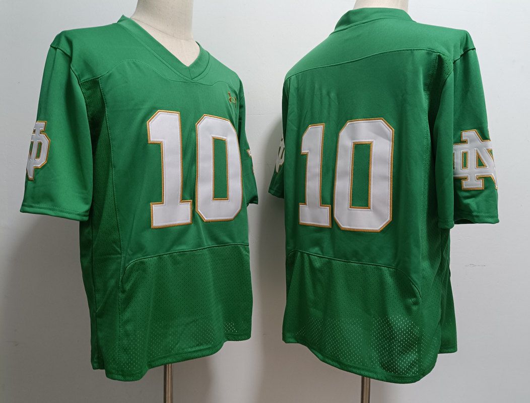 Men Norte Dame Fighting Irish #10 No Name Green Elite 2025 NCAA Jersey